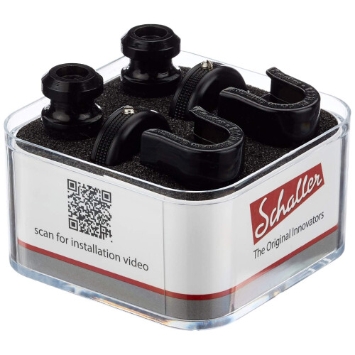 Schaller 14010401 Security Straplocks  Black Chrome 1