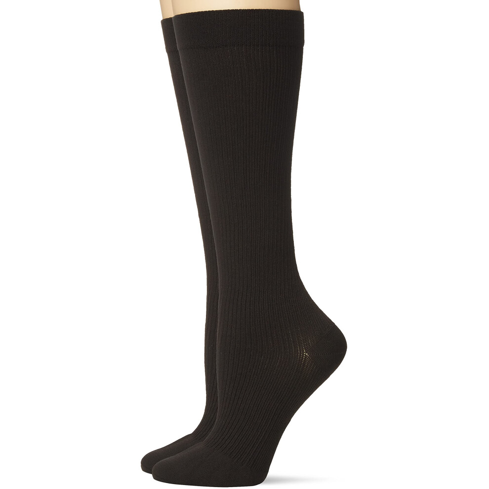 Dr. Scholls womens graduated compression Knee High - 1 & 2 Pair Packs casual Sock, Black, 4 10 US