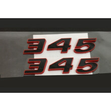 Yoaoo 2x OEM Red 345 Emblem Badges Alloy 3D Logo Udskiftning til 300C Red Frame Red Line