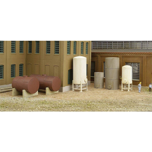Walthers Cornerstone N skala Modulars Storage Tanks Pkg (6)