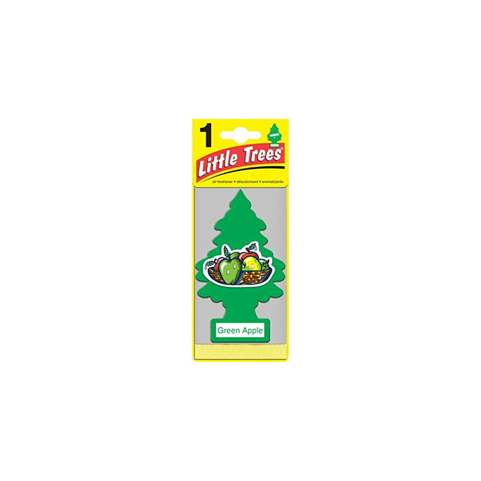 Little Trees Car Air Freshener | Hanging Paper Tree For Home Or Car | Apple | Pack Of 3 Green 076171320162