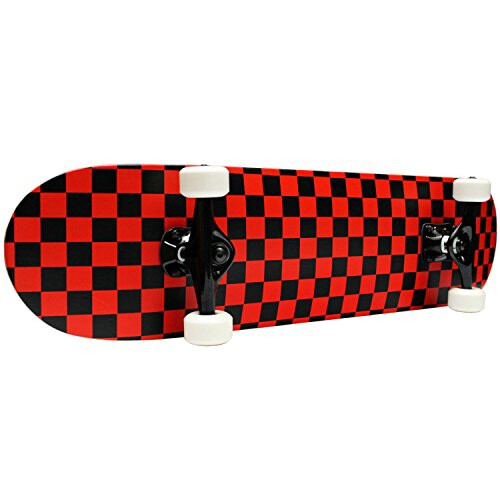 KPC Pro Skateboard Completo Checker nero e rosso 2