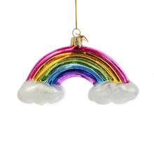 Kurt S. Adler Noble Gems Regenbogen- und Wolken-Glasornament – farbenfroher Weihnachtsschmuck