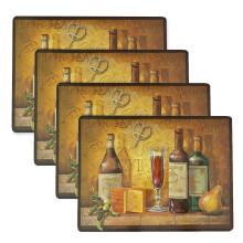 Benson Mills cork Placemats Set of 4, Thick cork Place Mats for Kitchen and Dining Tables, Easy clean Table Mats (12 x 16 Rectangular Set of 4, Borde