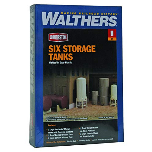 Walthers Cornerstone N skala Modulars Storage Tanks Pkg (6) 2