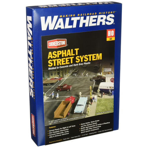 Walthers Cornerstone Series Kit Ho Scale Set Full Set System de rua Asphalt