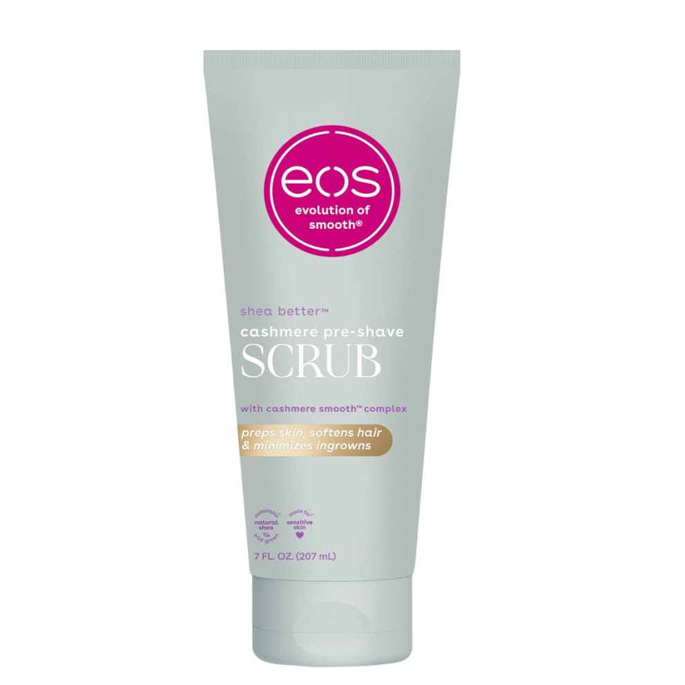 eos Cashmere Skin Collection Pre-Shave Scrub- Vanilla Cashmere Scented, Body Scrub, 7 fl oz