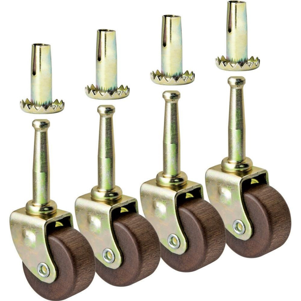 Rockler Hardwood Swivel Caster Wheels (Pack Of 4) 733175436168