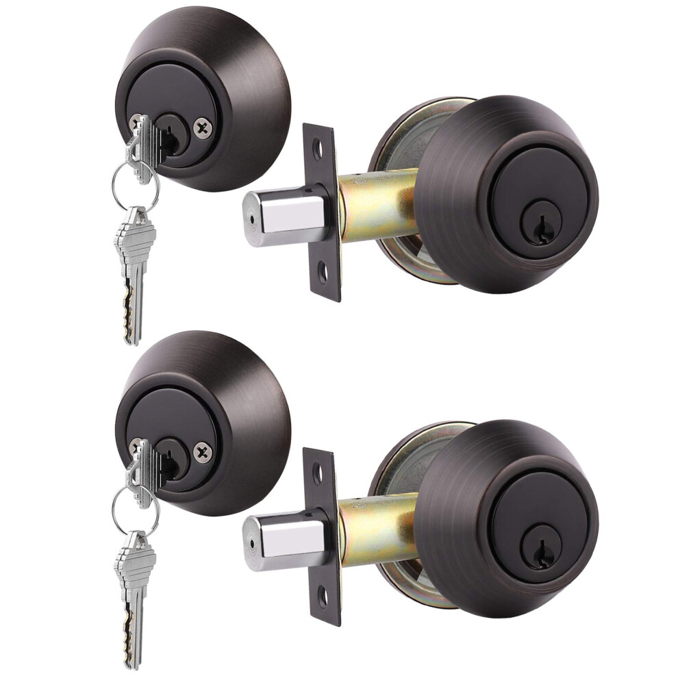 Gobrico 2 Keyed Alike Double Cylinder Deadbolts Door Locks With Same Key Oil Rubbed Bronze Finished 718399349838