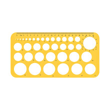 Rzdeal Circle Round Stencil Template Artist Design Tegning Aid Tool (diameter fra 1 mm til 37 mm)