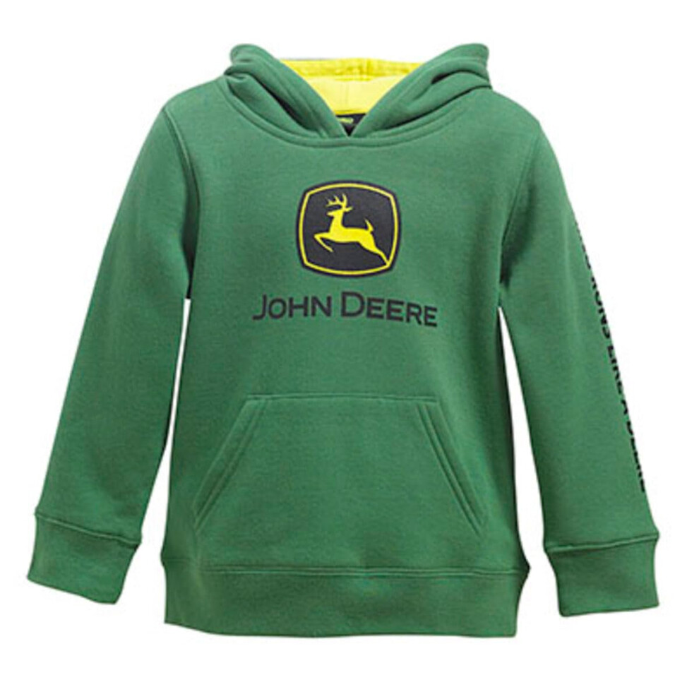 John Deere Little Boys' Toddler JD Logo Fleece Hoodie  Green  2T