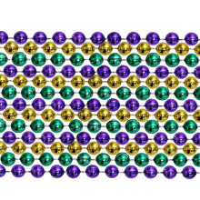 Colares de Pérolas Metálicas Roxo Dourado e Verde - 33 polegadas 07mm - 6 Dúzias (72 colares)