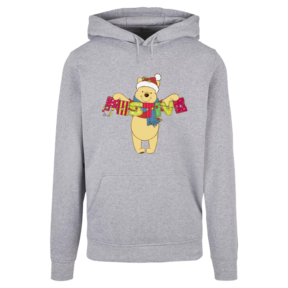 (XL, Sports Grey) Disney Womens/Ladies Winnie The Pooh Festive Hoodie