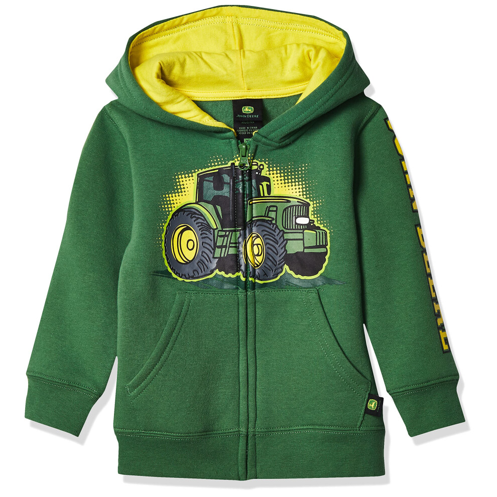 John Deere baby boys Fleece Zip Hoody Hooded Sweatshirt  Green  3-4T U