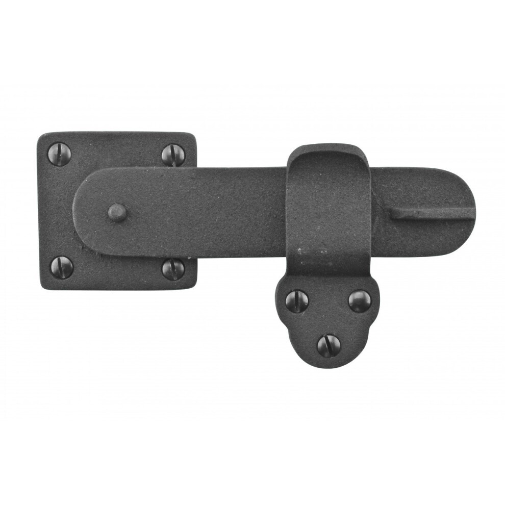 Loquet de porte de fabrication de r?novateurs 5 3/4 po Loquet de portail en fer forg? noir/loquet de porte de grange avec quincaillerie de montage