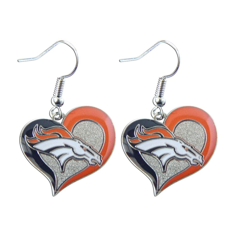 Nfl Denver Broncos Swirl Hercowe Kolczyki-image