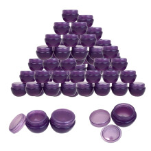 Beauticom 36 stykker 10G/10ML lilla frostede beholderkrukker med indre liner til makeupcremer Kosmetisk sk?nhedsproduktpr?ver - BPA-fri