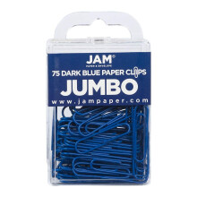 Farebn jumbo kancel rske sponky JAM PAPER - velk 2 palce - tmavomodr sponky - 75 kusov/balenie