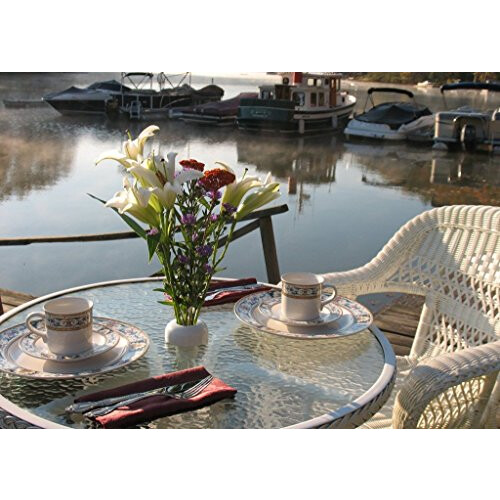 NoBrella Flower Vase Patio Table Umbrella Hole Insert, Bronze 1