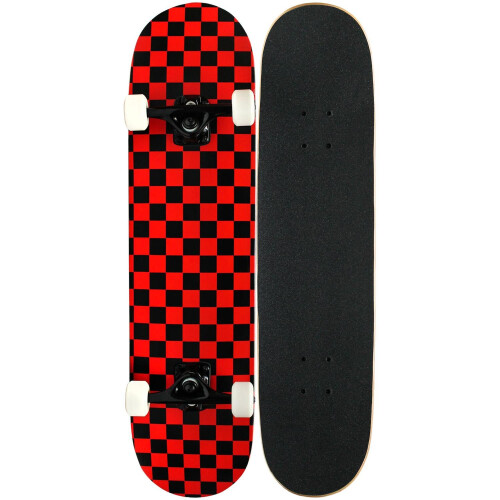KPC Pro Skateboard Completo Checker nero e rosso