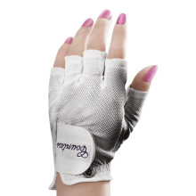 Powerbilt Dames Countess Half Finger Golfhandschoen, Vrouwen Linkerhand Klein (voor Rechtshandige Golfers), Wit