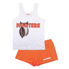 Ripple Junction Womens Hooters Girl Outfit Kostuum Oranje en Wit