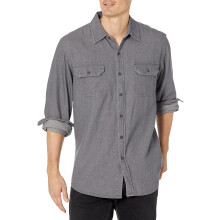 Wrangler Authentics ανδρικό Κλασικό Πουκάμισο Μακρυμάνικο, Γκρι, X-Large