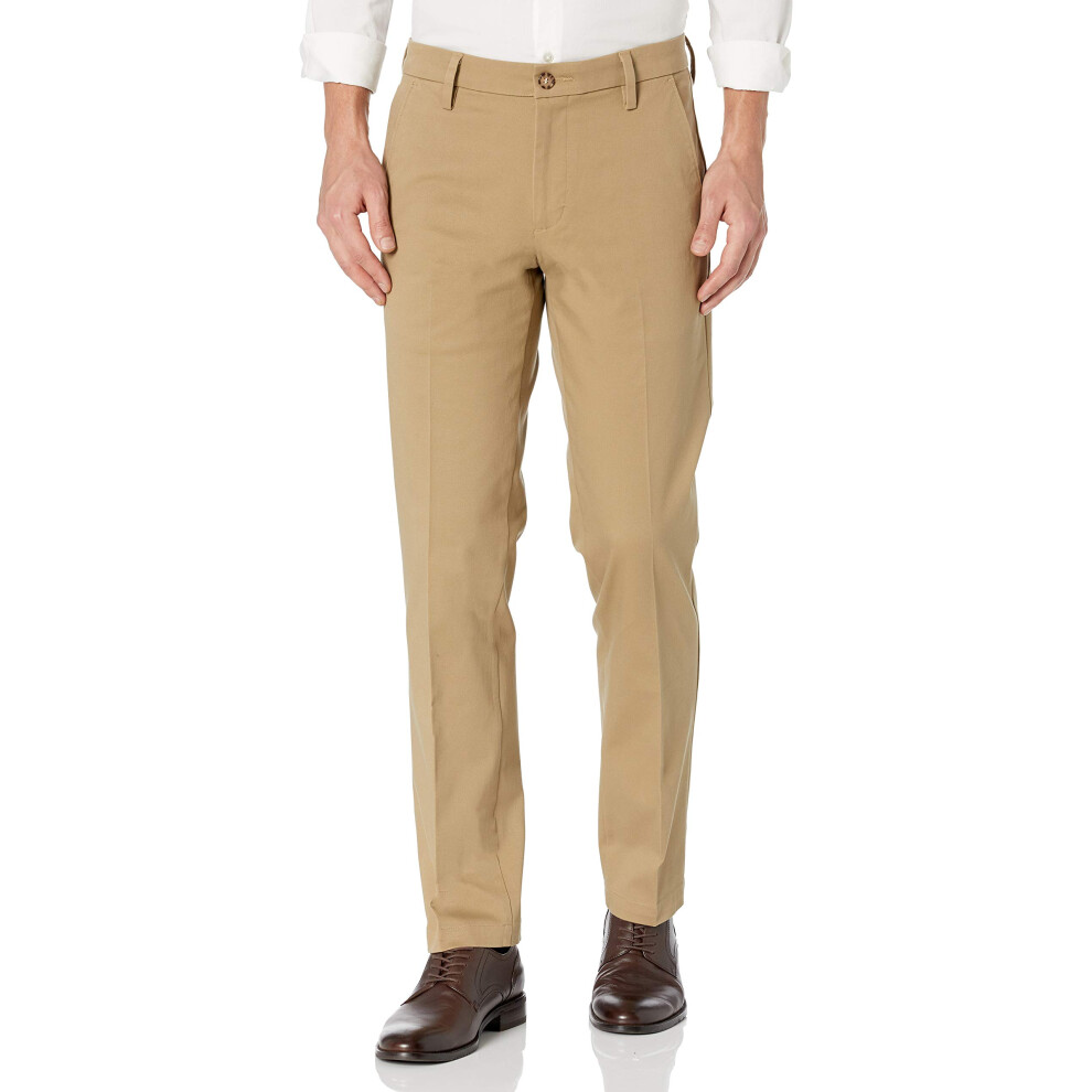 Dockers Hommes Pantalon à coupe droite Workday Smart 360 Flex (Regular et Big & Tall) New British Khaki 36L x 32L