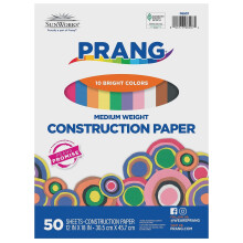 Prang (ehemals SunWorks) Baupapier 10 sortierte Farben 12"" x 18"" 50 Blätter