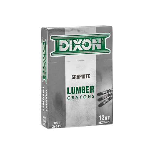 Dixon Βιομηχανικά Μολύβια Ξυλείας, Μαλακό Γραφίτη, 4-1/2 x 1/2" Έξιγωνο, Συσκευασία 12 (36512) 2