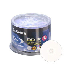 Ritek Ridata Blu-Ray (BD-R) Hub a getto d'inchiostro bianco stampabile 4X BD-R Media 25GB 50 confezioni in scatola da torta (BDR-254-RDIWN-CB50)