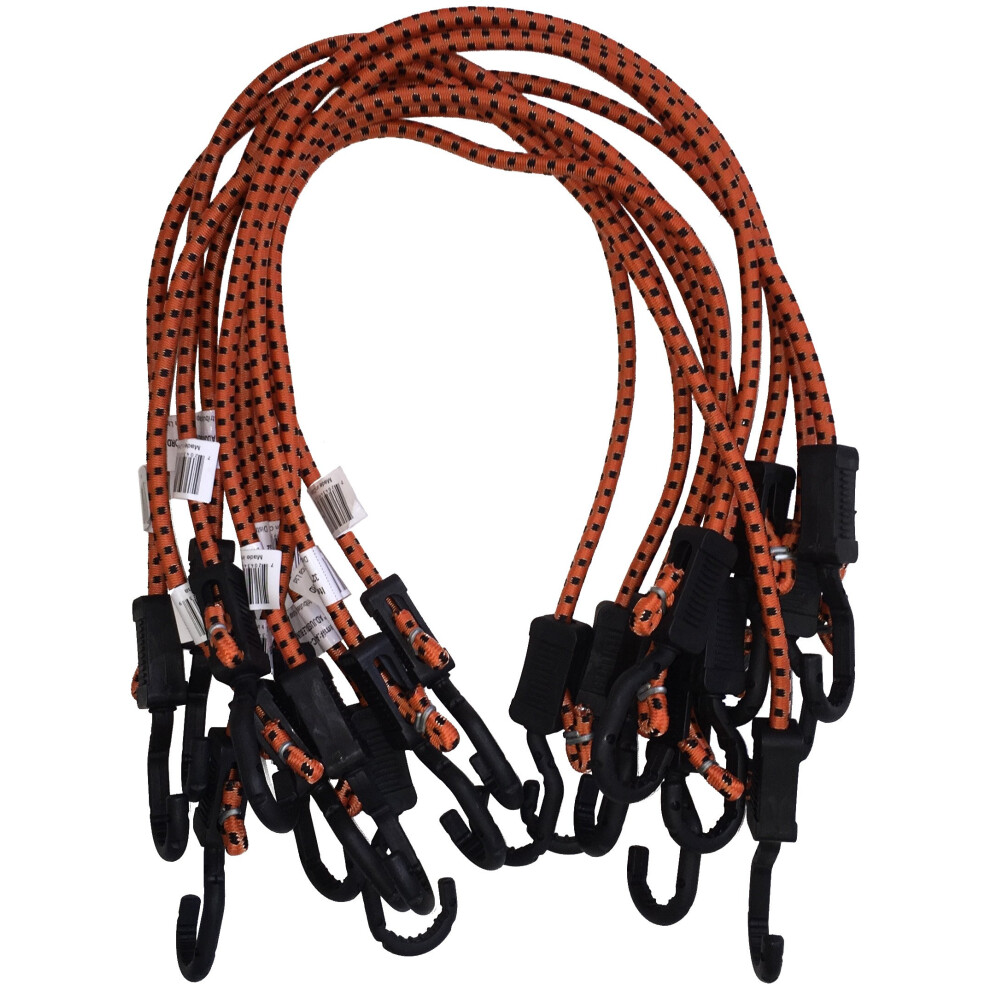 Kotap Mabc-32 All- Purpose Adjustable Bungee Cords With Hooks, 32-Inch, Orange/Black, 10 Count 720434930536