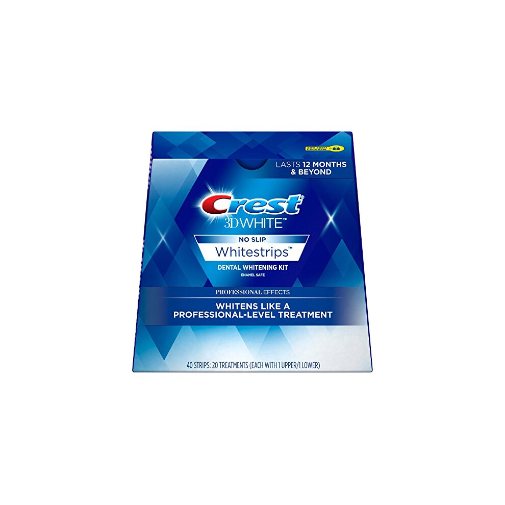 Crest 3D No Slip Whitestrips Professional Effects Teeth Whitening Kit 20 ea