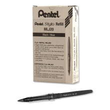 Pentel Arts Tradio Stylo luonnostelukynien t   ytt   pakkaukset, musta, 12 kpl pakkaus (MLJ20-A)