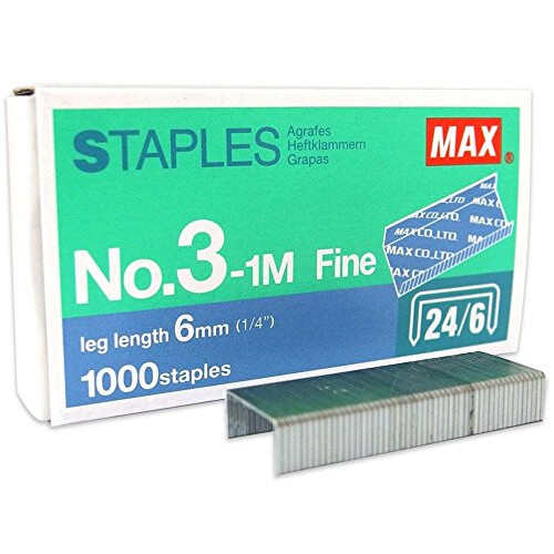 MAX No.3-1M Σαπίζες Flat Clinch (24/6) για Σταυροκόπτες - 4 Κουτιά (4.000 Σαπίδες) 1