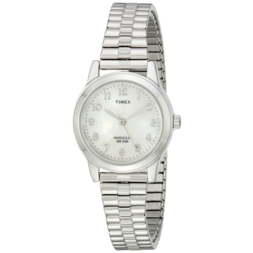 Montre Timex Essex Avenue pour femme, bracelet extensible en acier inoxydable argent   , T2M826