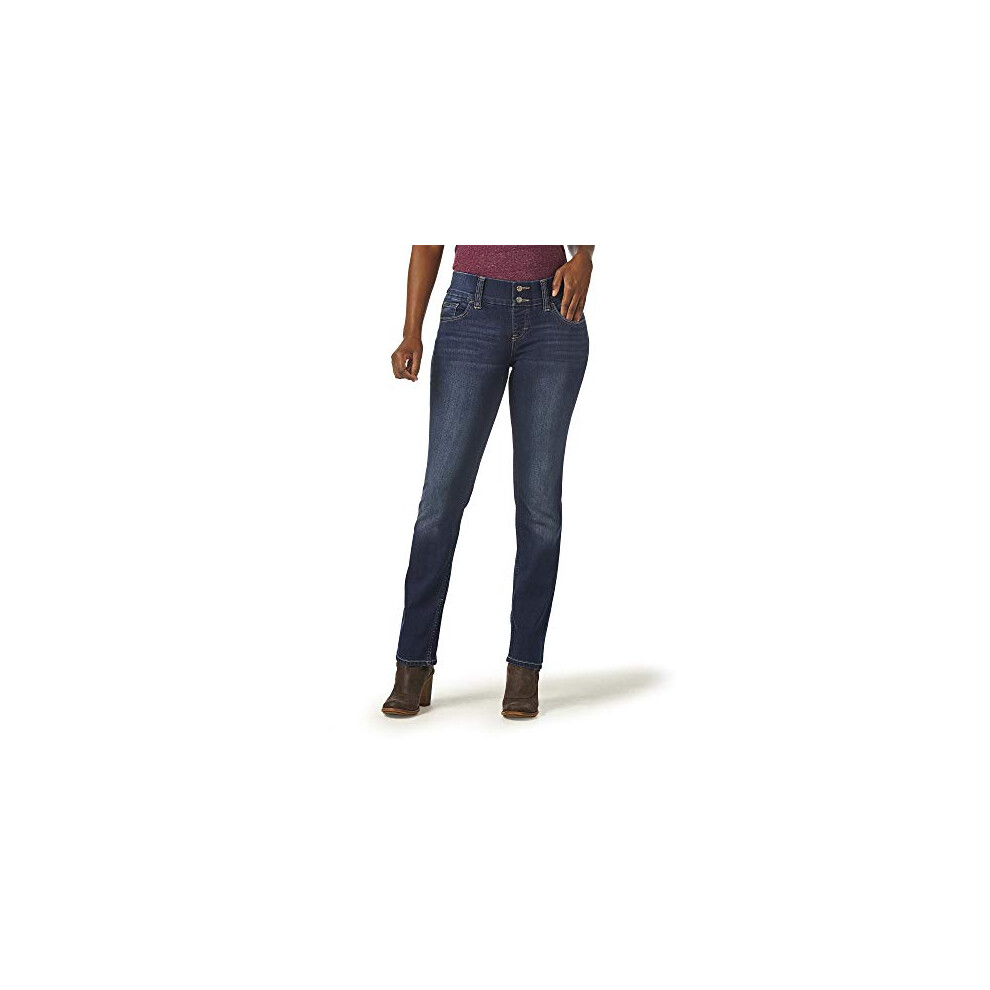 Riders by Lee Indigo Womens Pull-On Waist Smoother Straight-Leg Jean Polar Drift 12