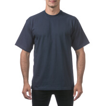 Pro Club Herren-T-Shirt aus schwerer Baumwolle mit kurzen rmeln und Rundhalsausschnitt, Marineblau, Gre XL