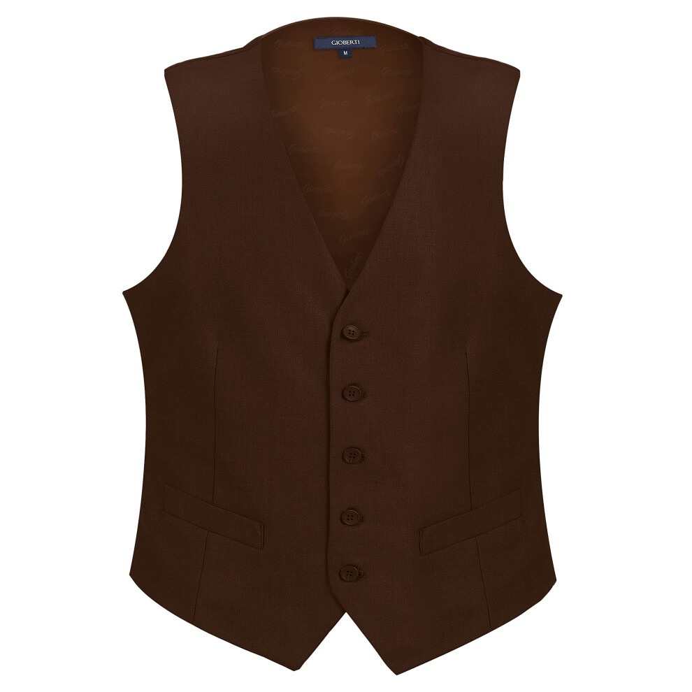 Gioberti Gilet de costume pour hommes Marron foncé Medium