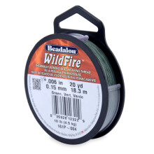 Beadalon Wildfire, 0.15 mm, Resistência de 10 lb / 4.5 kg, Verde, 20 yd / 18 m