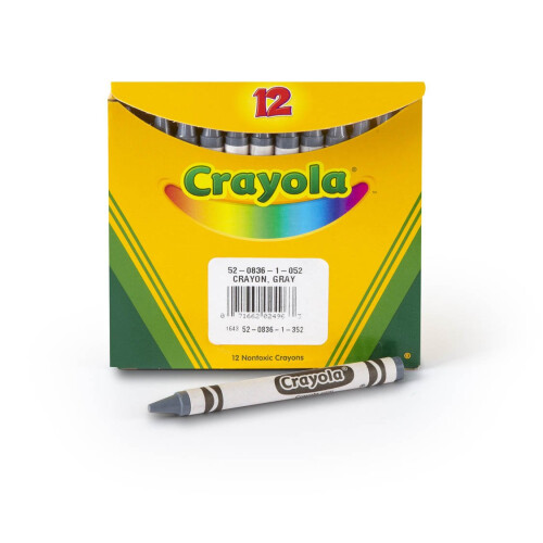 Crayola Κηρομπογιές Crayola Γκρι, Χύμα Κηρομπογιές, 12 Τεμάχια (5208361052) 1