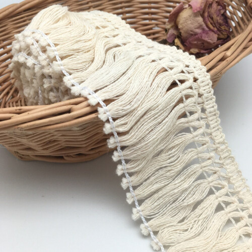 FQTANJU 5 Yards X 6cm Φαρδύ Κρόσσι σε Μπεζ. (6cm) 2