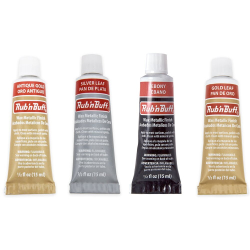 Rub-N-Buff 4 Farver (Sølvblad, Antik Guld, Guldblad, Ebony)