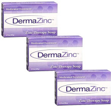 DermaZinc Zinc Therapy Soap 4.25 Ounce (120 gram) Bar - 3 Pack