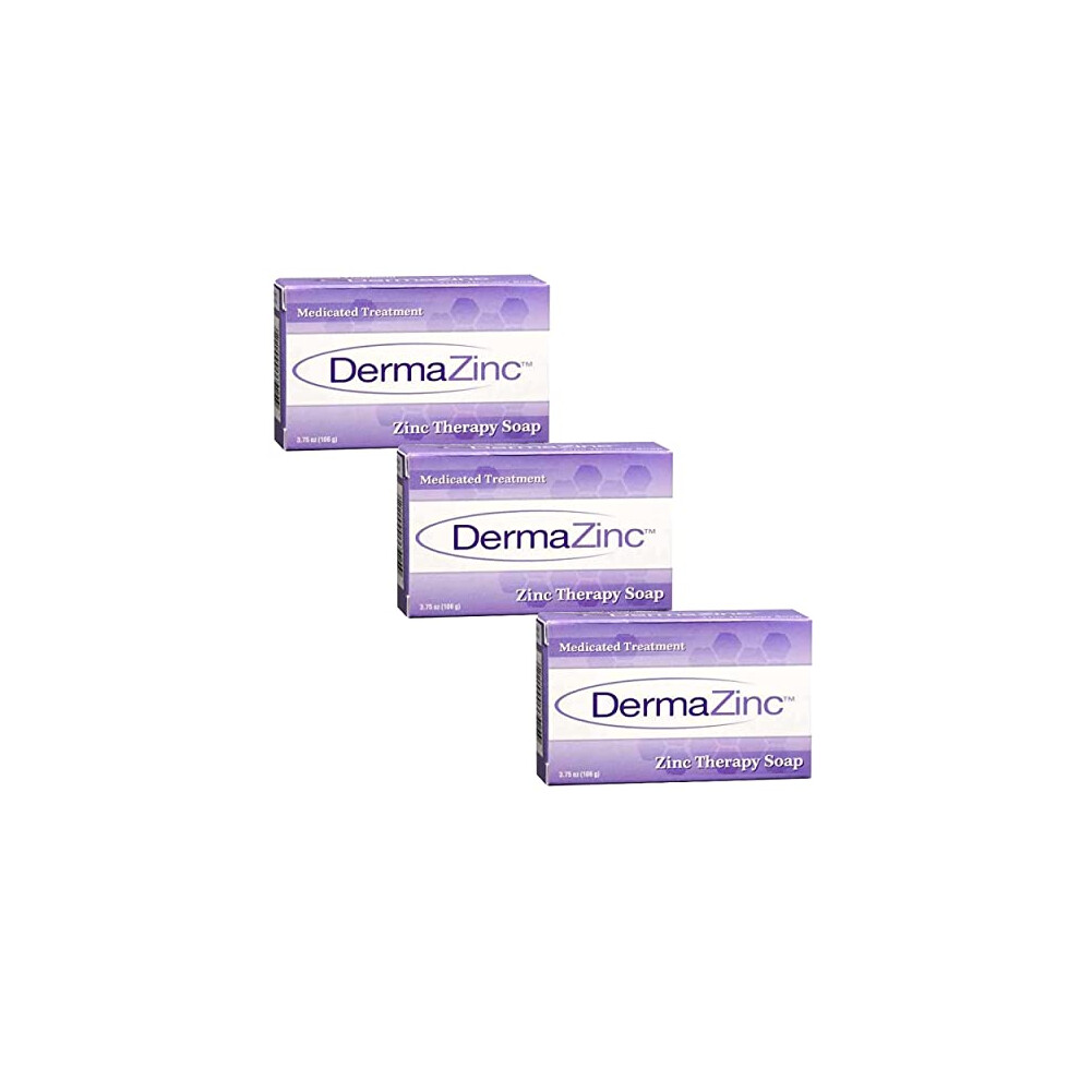 DermaZinc Zinc Therapy Soap 4.25 Ounce (120 gram) Bar - 3 Pack