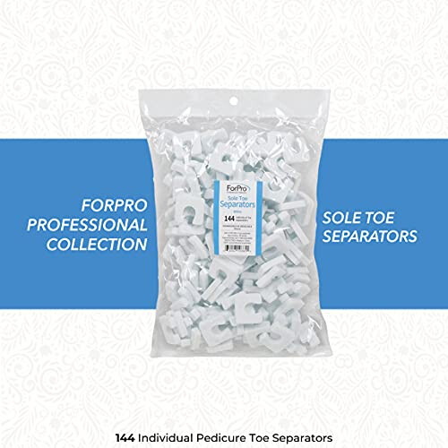 ForPro Sole Toe Separators  White  Individual Toe Separators for Pedicures  144count 1