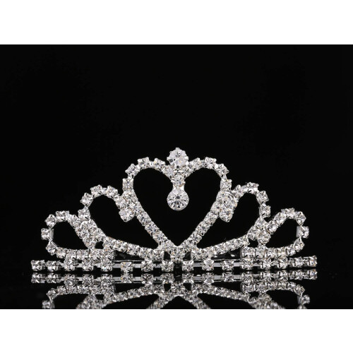 Lovelyshop Μίνι Στέμμα Καρδιάς με Ριζόλιθους για Γάμο και Πάρτι