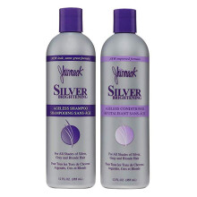 Jhirmack Silver Brightening Purple Shampoo und Conditioner Set für alle Arten von silbergrauem und blondem Haar