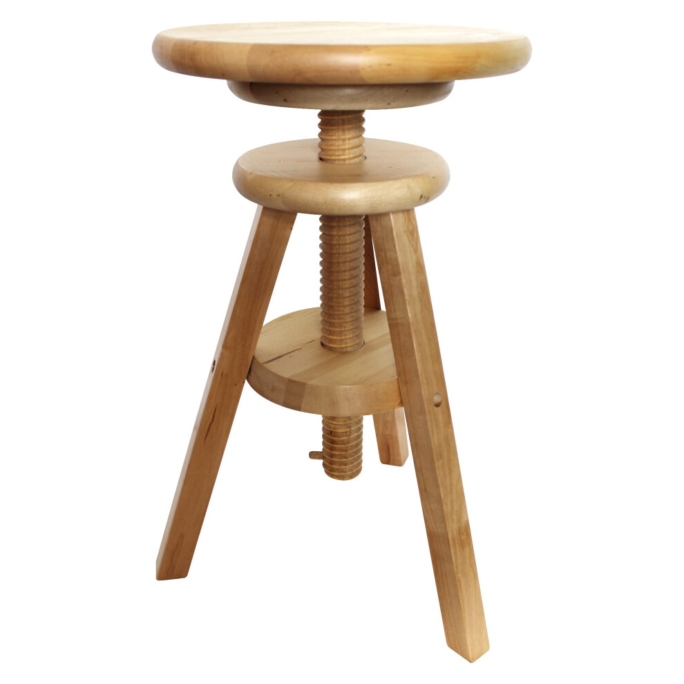 eHemco Tabouret de bar pivotant en bois réglable 18 à 24 pouces naturel entièrement assemblé