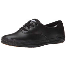 Keds Womens Champion Leather Sneaker  Black  7.5